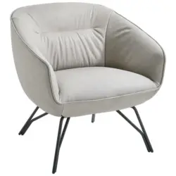 Sessel in Echtleder Hellgrau