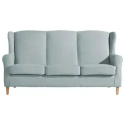 Dreisitzer-Sofa in Chenille Hellblau