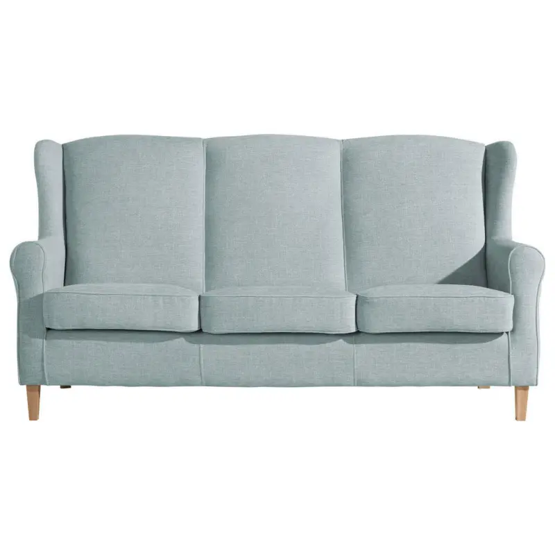 Dreisitzer-Sofa in Chenille Hellblau