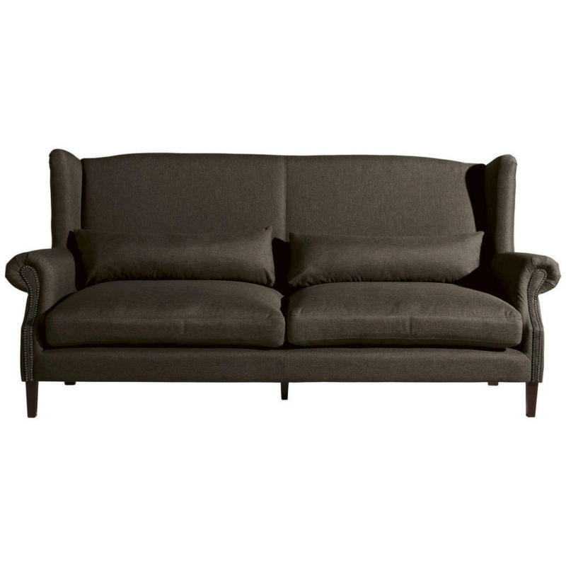 Dreisitzer-Sofa in Flachgewebe Braun
