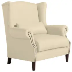 Ohrensessel in Flachgewebe Beige