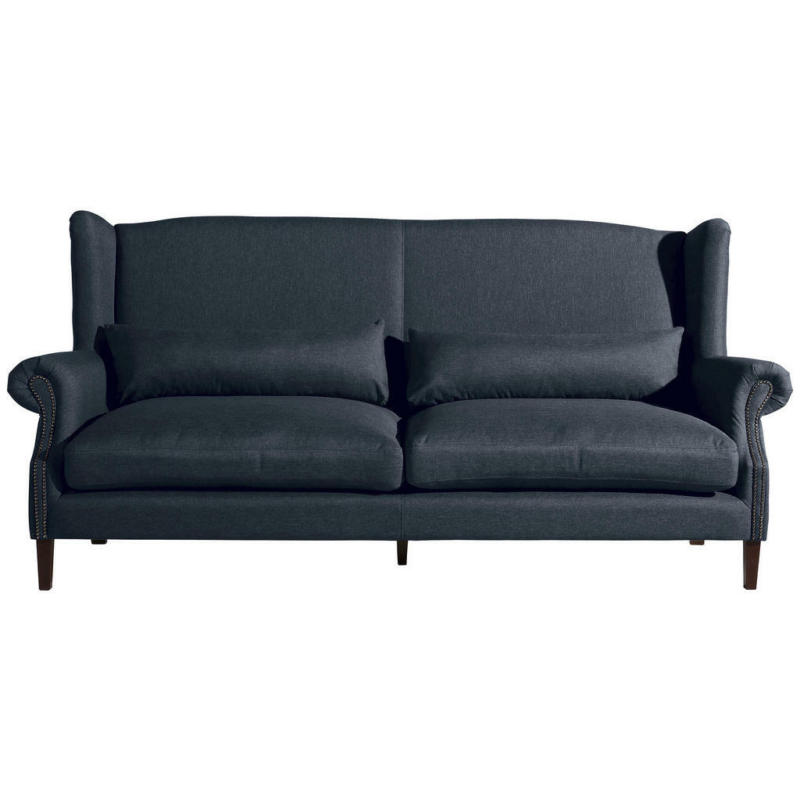 Dreisitzer-Sofa in Flachgewebe Dunkelblau