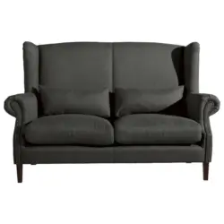 Zweisitzer-Sofa in Flachgewebe Anthrazit