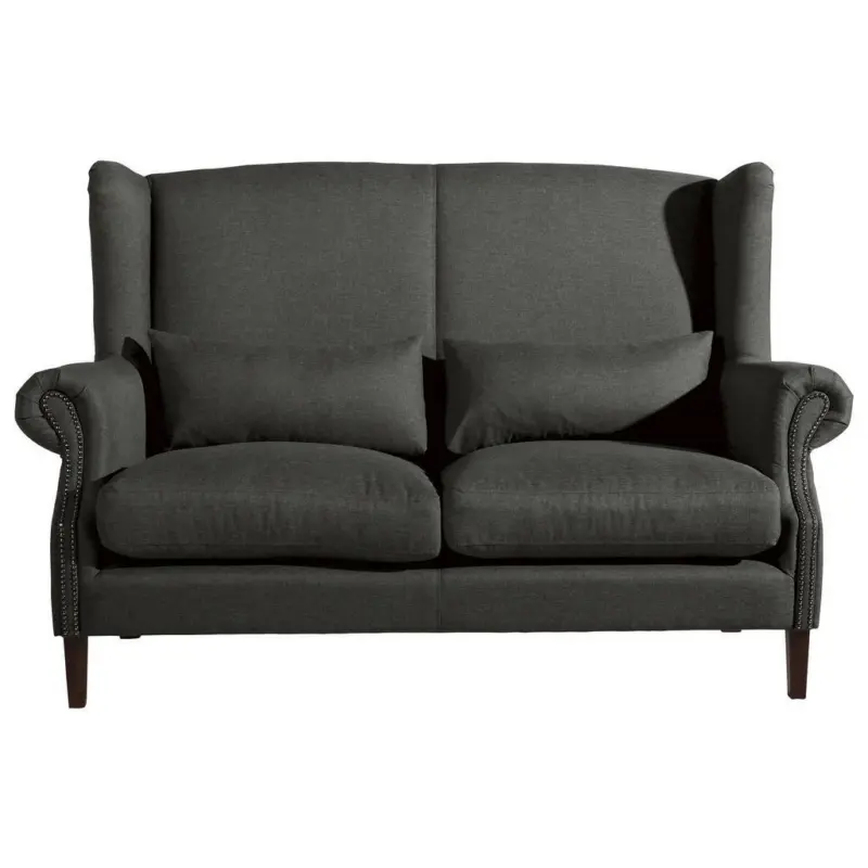 Zweisitzer-Sofa in Flachgewebe Anthrazit