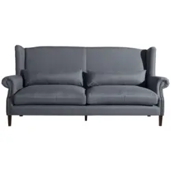 Dreisitzer-Sofa in Flachgewebe Blau