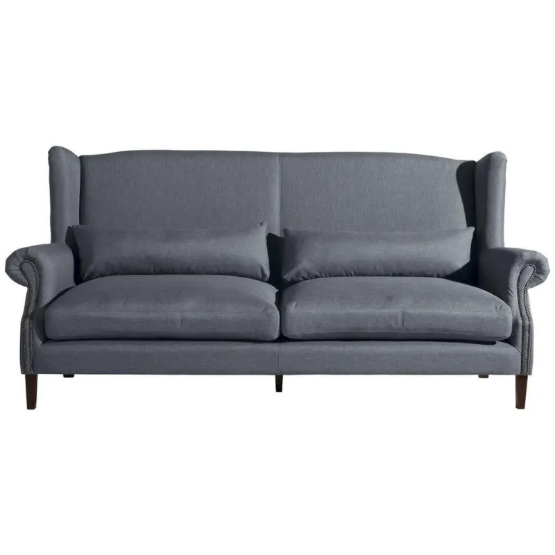 Dreisitzer-Sofa in Flachgewebe Blau