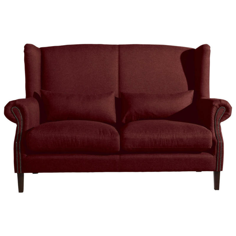Zweisitzer-Sofa in Flachgewebe Rot