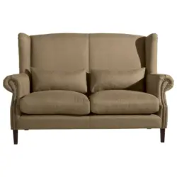Zweisitzer-Sofa in Flachgewebe Sandfarben