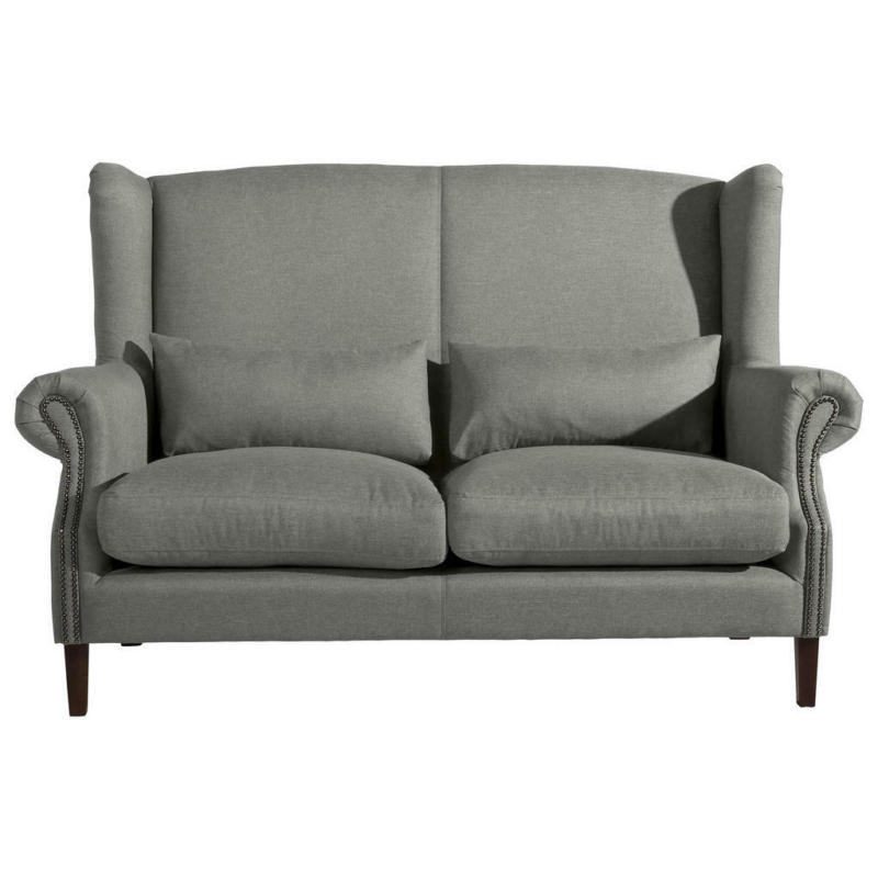 Zweisitzer-Sofa in Flachgewebe Hellgrau