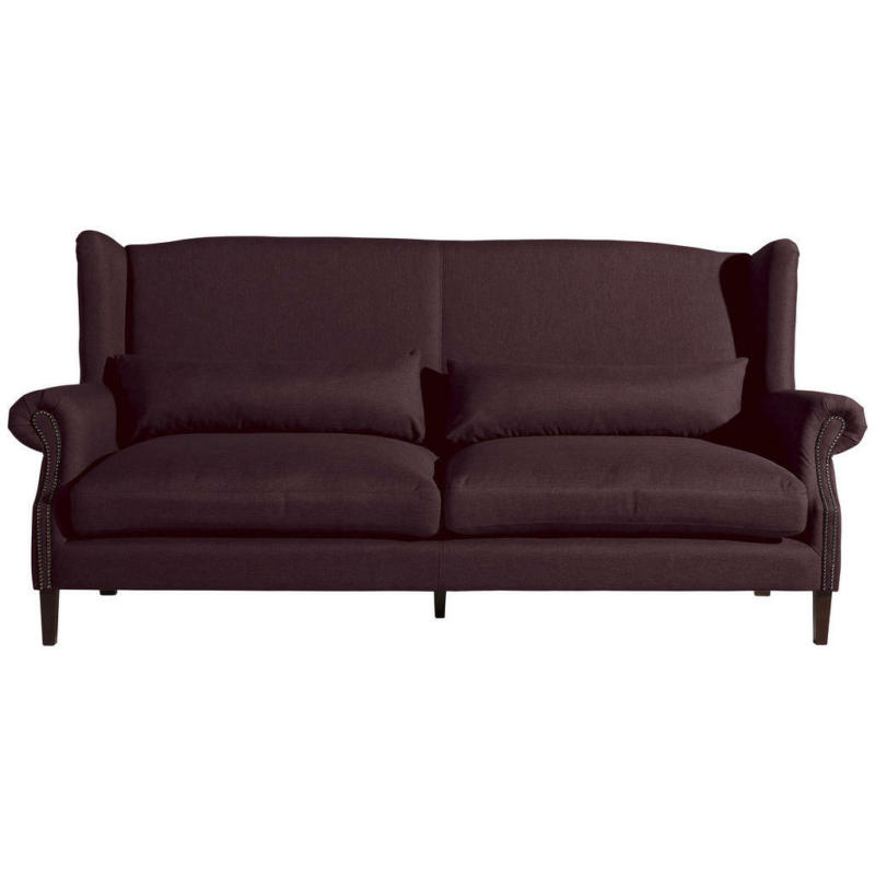 Dreisitzer-Sofa in Flachgewebe Dunkelrot