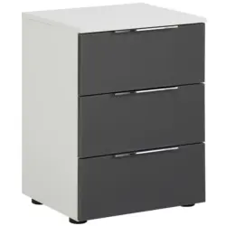 Nachtk&auml;stchen in Anthrazit, Wei&szlig;