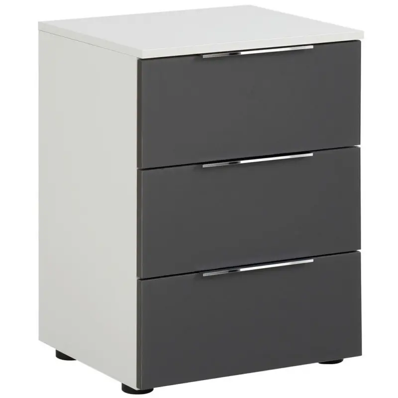 Nachtk&auml;stchen in Anthrazit, Wei&szlig;