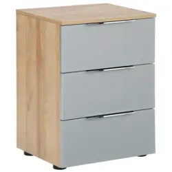 Nachtk&auml;stchen in Grau, Eichefarben