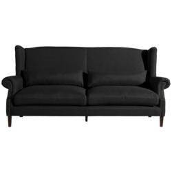 Dreisitzer-Sofa in Flachgewebe Schwarz
