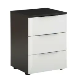 Nachtkästchen in Anthrazit, Weiß