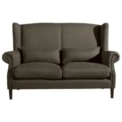 Zweisitzer-Sofa in Flachgewebe Sahara