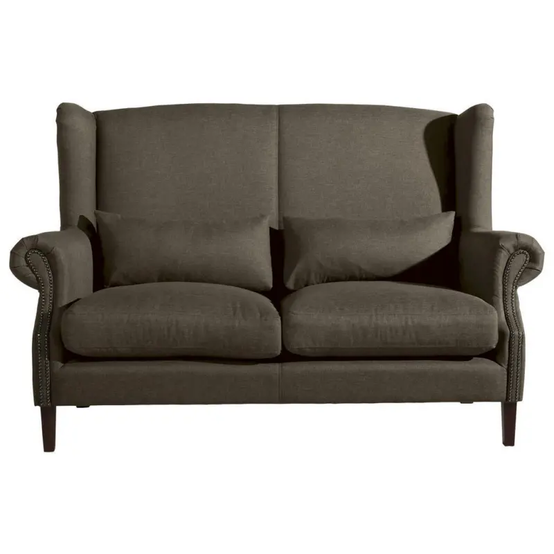 Zweisitzer-Sofa in Flachgewebe Sahara