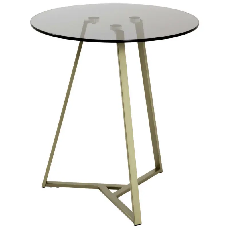 Beistelltisch in Metall, Glas 45/45/50 cm