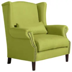 Ohrensessel in Flachgewebe Hellgrün