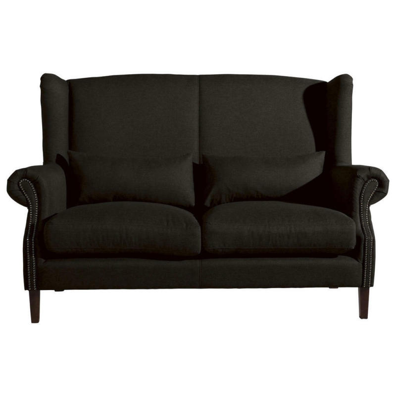 Zweisitzer-Sofa in Flachgewebe Dunkelbraun