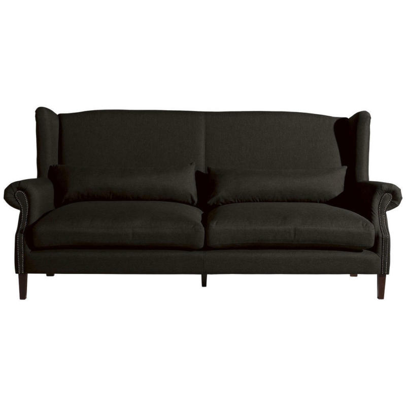 Dreisitzer-Sofa in Flachgewebe Dunkelbraun