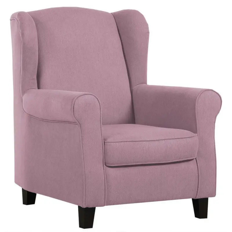 Ohrensessel in Flachgewebe Rosa