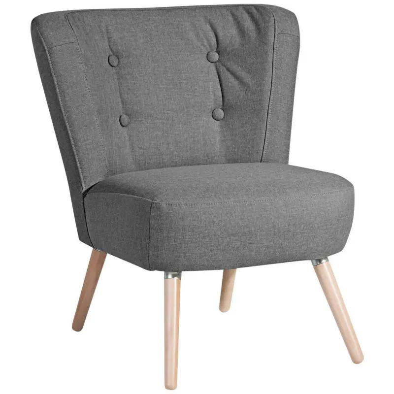 Sessel in Flachgewebe, Leinenoptik Anthrazit