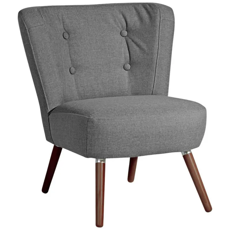 Sessel in Flachgewebe, Leinenoptik Anthrazit