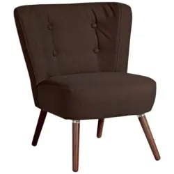 Sessel in Flachgewebe, Leinenoptik Dunkelbraun