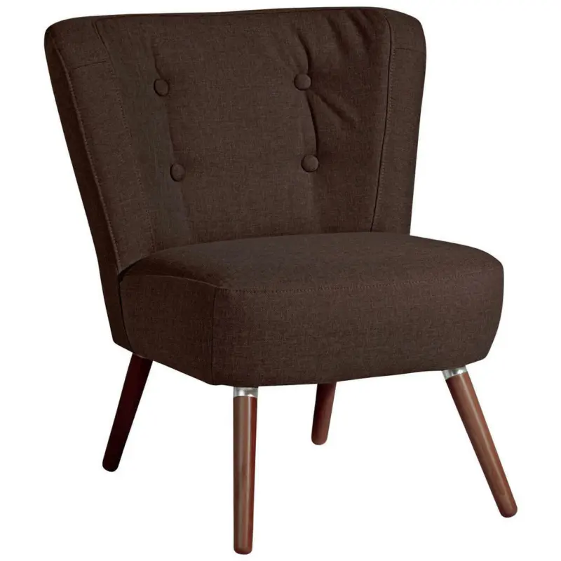 Sessel in Flachgewebe, Leinenoptik Dunkelbraun