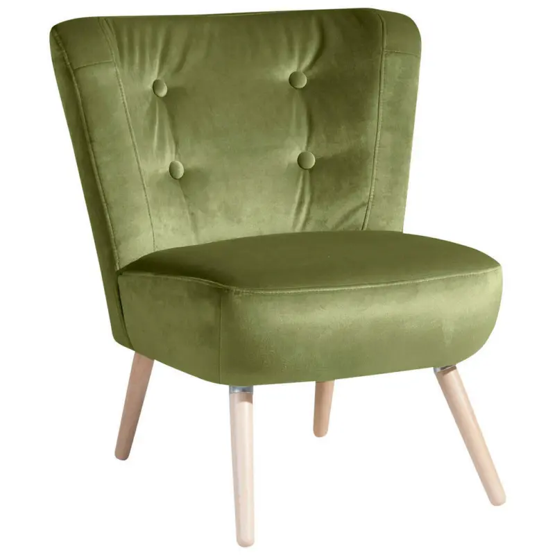 Sessel in Samt, Velours Olivgrün