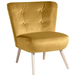 Sessel in Samt, Velours Gelb