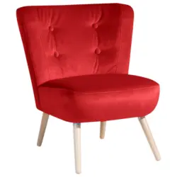 Sessel in Samt, Velours Rot