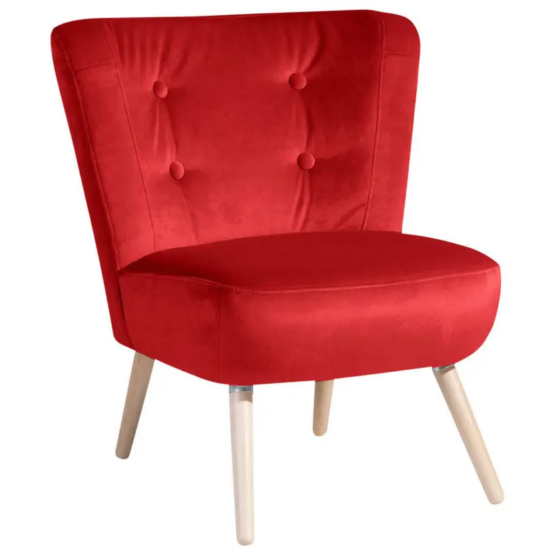 Sessel in Samt, Velours Rot