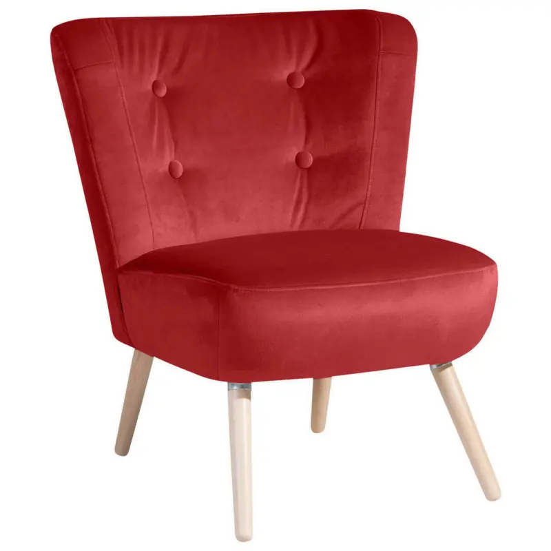 Sessel in Samt, Velours Hellrot