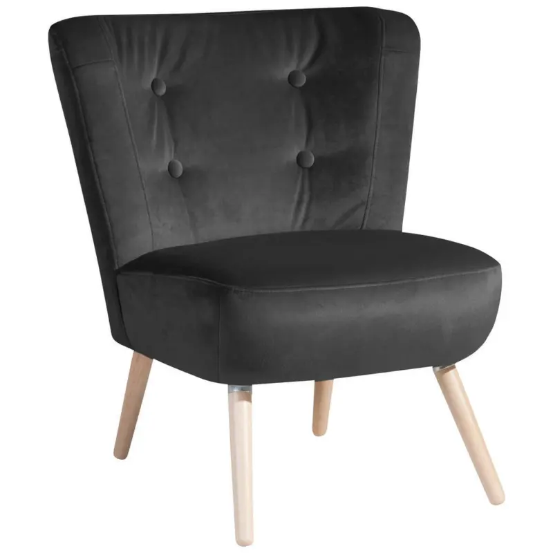 Sessel in Samt, Velours Anthrazit
