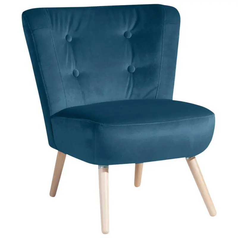 Sessel in Samt, Velours Petrol