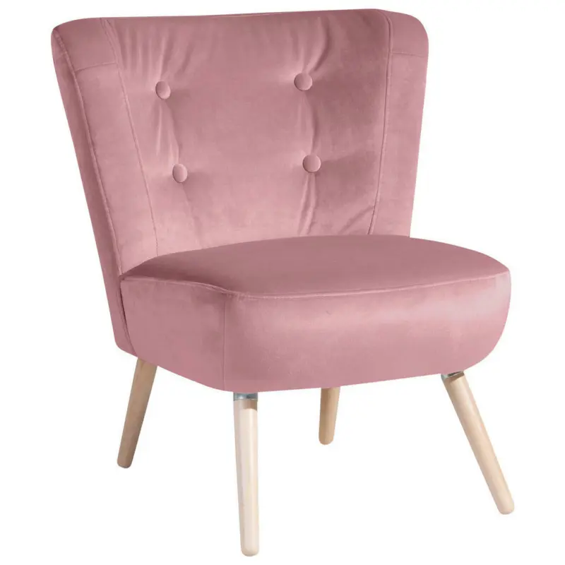 Sessel in Samt, Velours Rosa