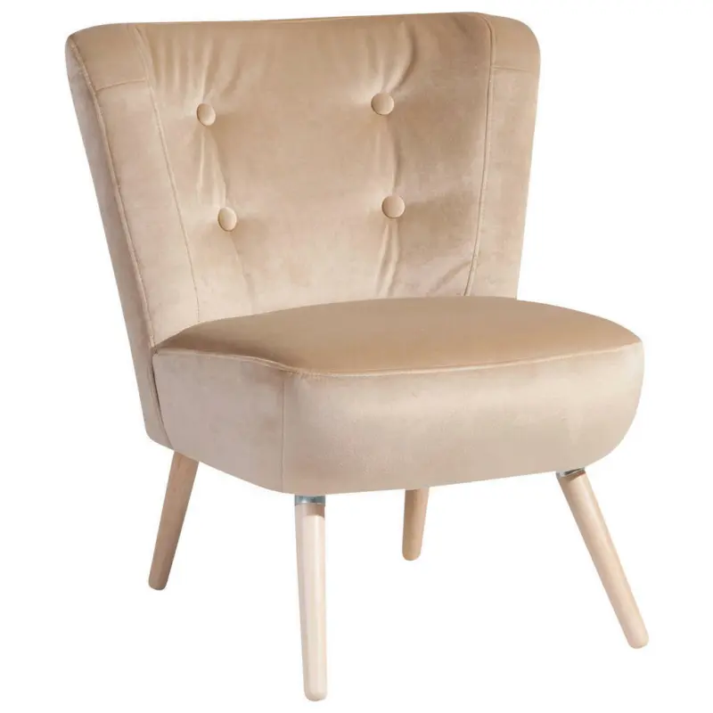 Sessel in Samt, Velours Sandfarben