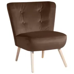 Sessel in Samt, Velours Braun