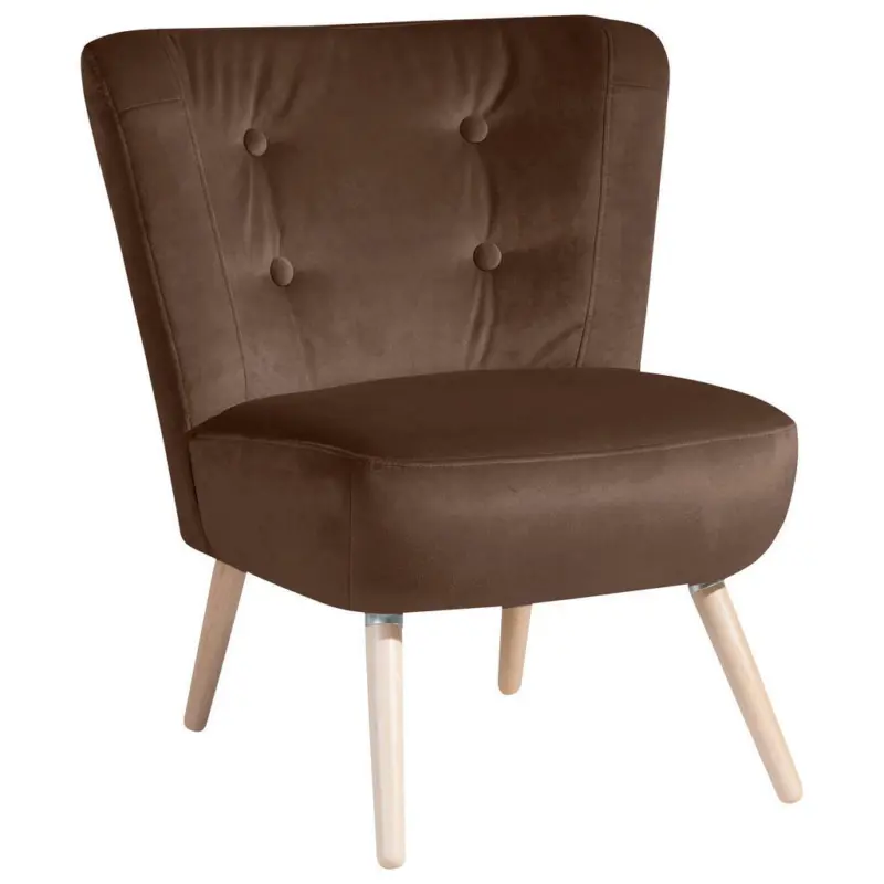 Sessel in Samt, Velours Braun