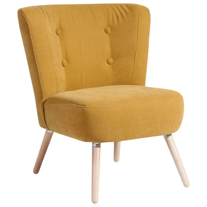 Sessel in Velours Gelb