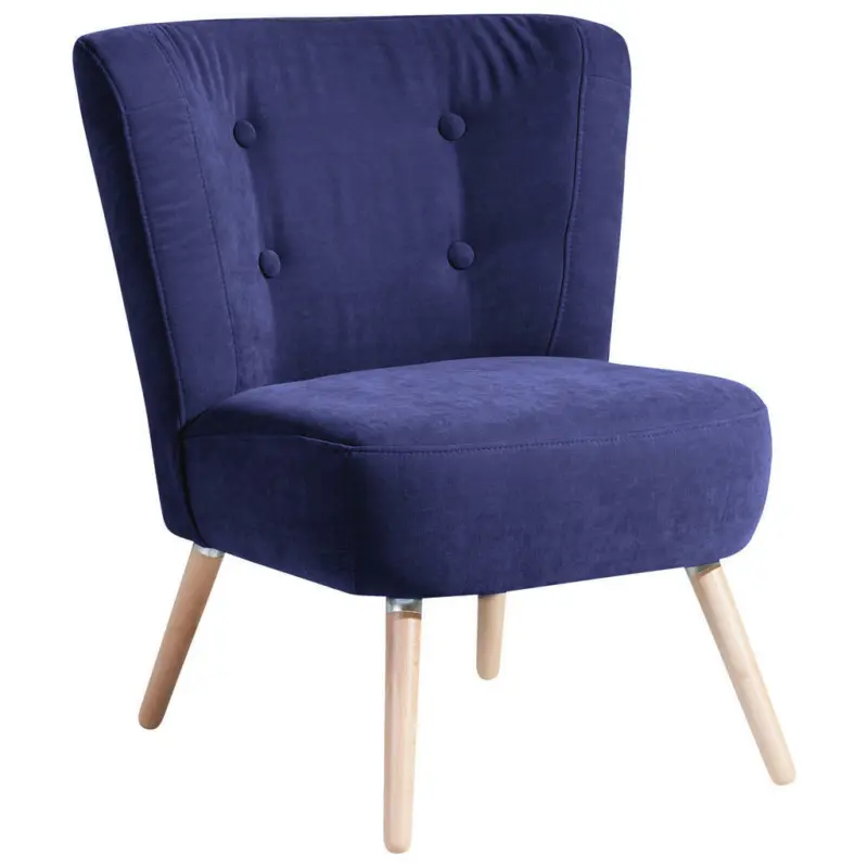 Sessel in Velours Blau