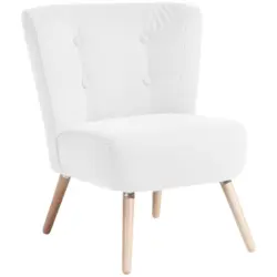 Sessel in Velours Creme