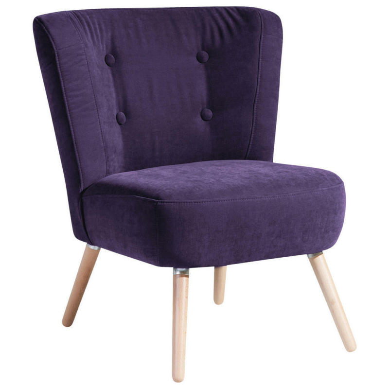 Sessel in Velours Violett