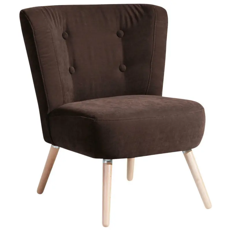 Sessel in Velours Braun