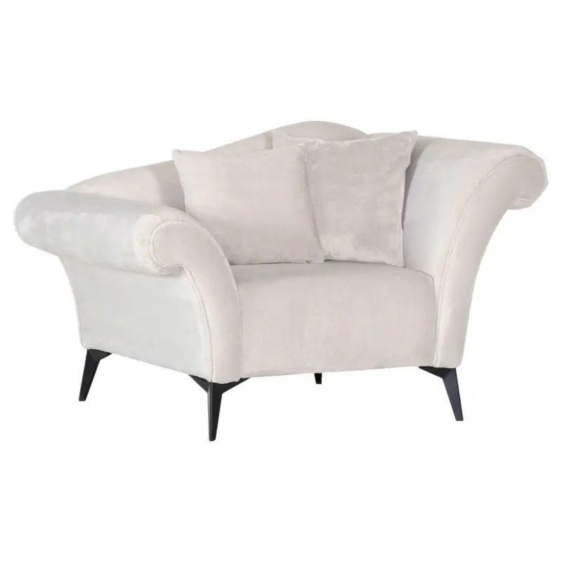 Sessel in Pl&uuml;sch Wei&szlig;