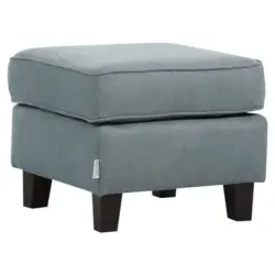 Hocker in Holz, Textil Hellblau