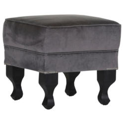 Hocker in Textil Grau