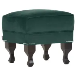 Hocker in Textil Dunkelgr&uuml;n